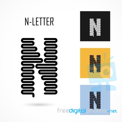 Creative N- Letter Icon Abstract Logo Design  Template Stock Image