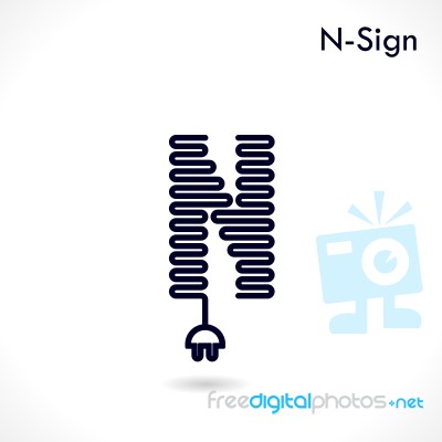 Creative N- Letter Icon Abstract Logo Design  Template Stock Image