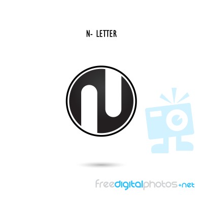 Creative N-letter Icon Abstract Logo Design.n-alphabet Symbol Stock Image