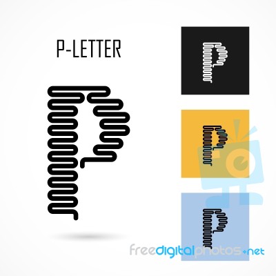 Creative P- Letter Icon Abstract Logo Design  Template Stock Image