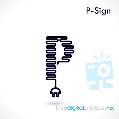 Creative P- Letter Icon Abstract Logo Design  Template Stock Image