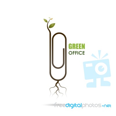 Creative Paper Clip Logo Design Stock Image