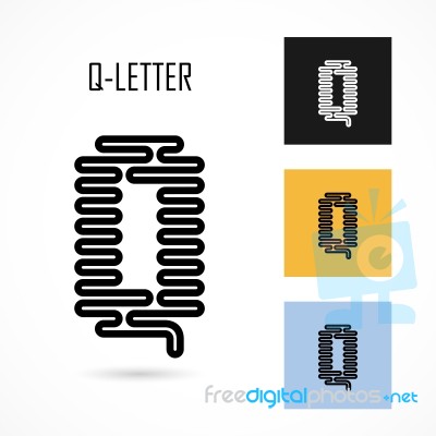 Creative Q- Letter Icon Abstract Logo Design  Template Stock Image