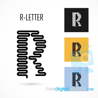 Creative R- Letter Icon Abstract Logo Design  Template Stock Image