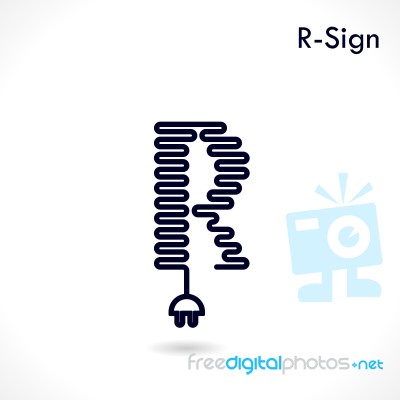 Creative R- Letter Icon Abstract Logo Design  Template Stock Image