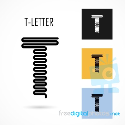 Creative T-letter Icon Abstract Logo Design  Template Stock Image