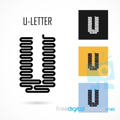 Creative U- Letter Icon Abstract Logo Design  Template Stock Image