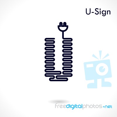 Creative U- Letter Icon Abstract Logo Design  Template Stock Image