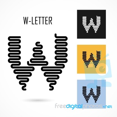 Creative W- Letter Icon Abstract Logo Design  Template Stock Image