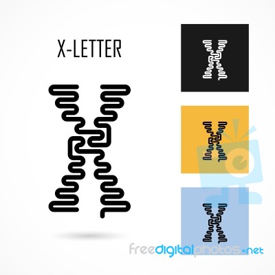 Creative X- Letter Icon Abstract Logo Design  Template Stock Image