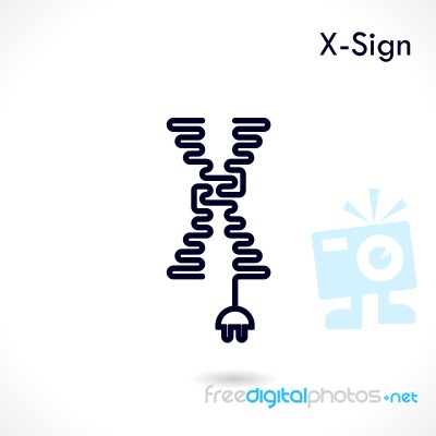 Creative X- Letter Icon Abstract Logo Design  Template Stock Image