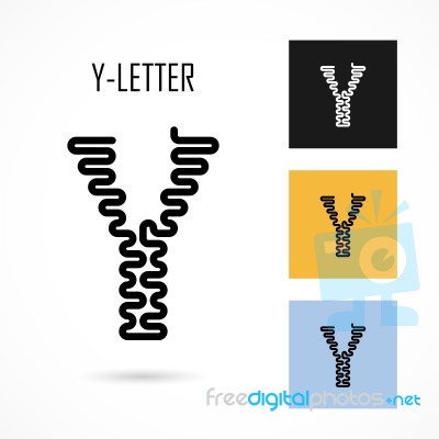 Creative Y- Letter Icon Abstract Logo Design  Template Stock Image