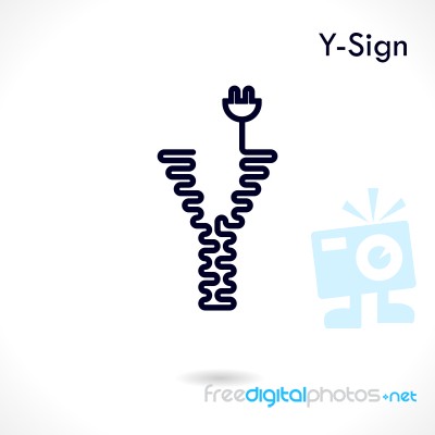 Creative Y- Letter Icon Abstract Logo Design  Template Stock Image