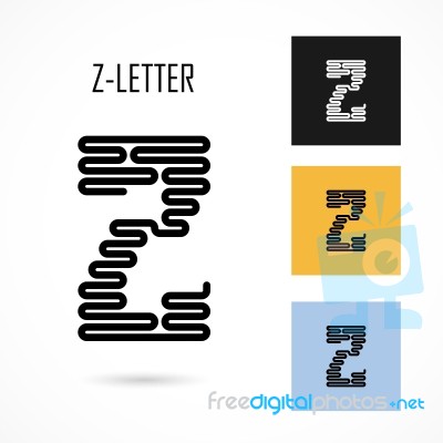 Creative Z- Letter Icon Abstract Logo Design  Template Stock Image