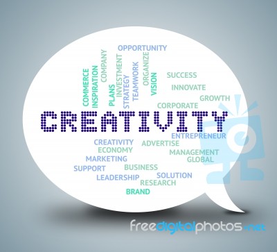 Creativity Bubble Shows Creative Ideas And Innovation Stock Image