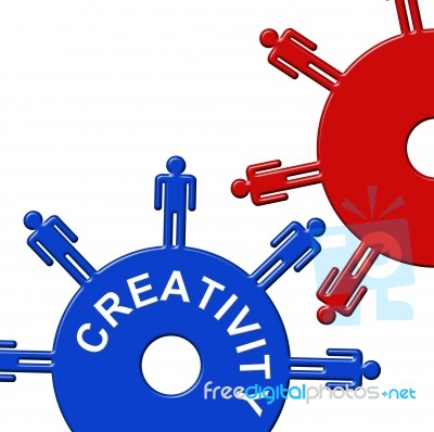 Creativity Cogs Means Gear Wheel And Clockwork Stock Image