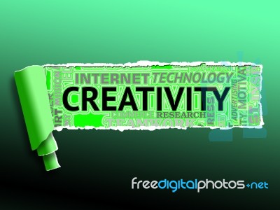 Creativity Word Shows Inspired Creation And Ideas Stock Image