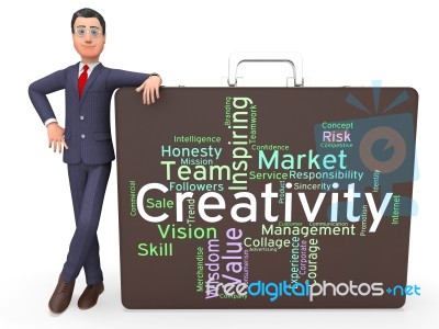 Creativity Words Indicates Design Concept And Artistic Stock Image