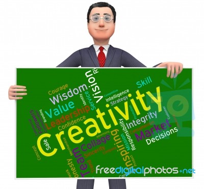 Creativity Words Means Vision Design And Conception Stock Image