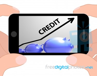 Credit Arrow Displays Lending Debt And Repayments Stock Image