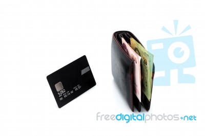 Credit Card And Wallet Stock Photo