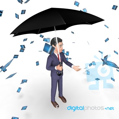 Credit Card Indicates Shopping Loan And Broke 3d Rendering Stock Image