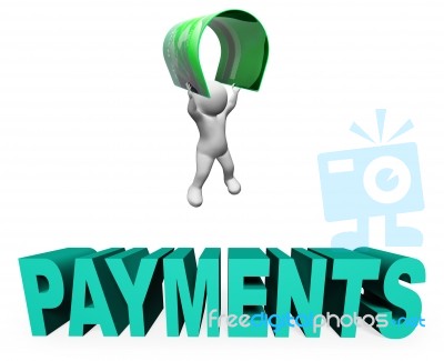 Credit Card Payments Means Paying Illustration And Remittance 3d… Stock Image