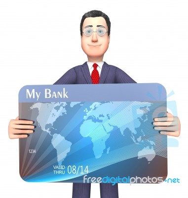 Credit Card Represents Business Person And Bankrupt 3d Rendering… Stock Image