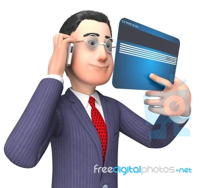 Credit Card Represents Business Person And Buy 3d Rendering Stock Image