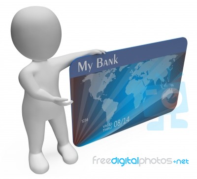 Credit Card Represents Buyer Bankrupt And Banking 3d Rendering Stock Image