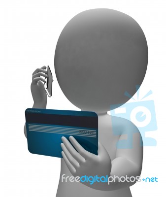 Credit Card Represents Trade Loan And Debt 3d Rendering Stock Image