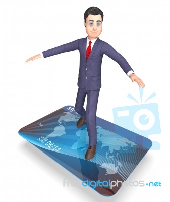 Credit Card Shows Business Person And Banking 3d Rendering Stock Image