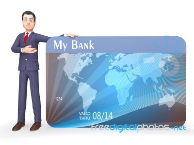 Credit Card Shows Trouble Retail And Render 3d Rendering Stock Image