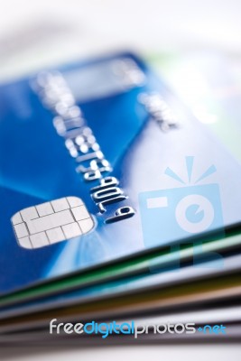 Credit Card Stack Stock Photo