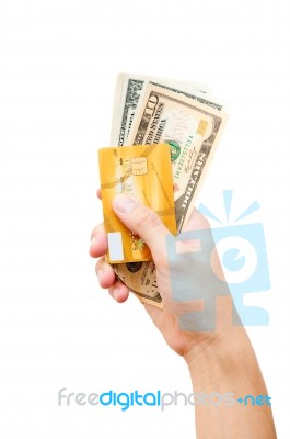 Credit Card With Cash Stock Photo