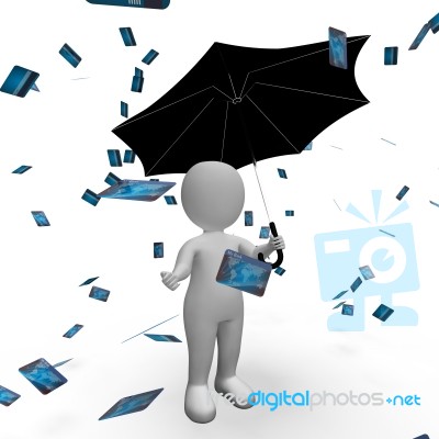 Credit Cards Represents Currency Spending And Shop 3d Rendering Stock Image