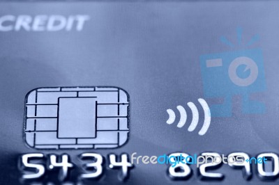 Credit Contactless Card With Secured Chip Stock Photo