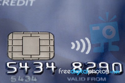 Credit Contactless Card With Secured Chip Stock Photo