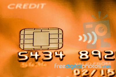 Credit Contactless Card With Secured Chip Stock Photo