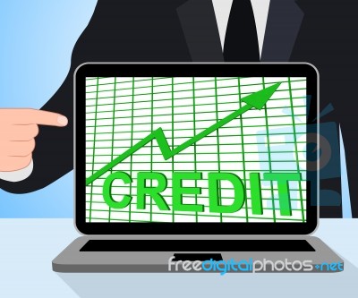 Credit Graph Chart Displays Buy Increase Grow Debt Stock Image