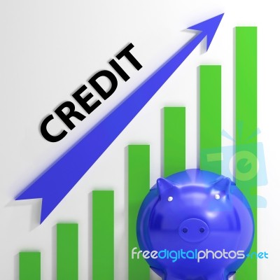 Credit Graph Means Financing Lending And Repayments Stock Image