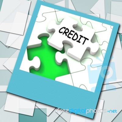 Credit Photo Means Loans Financing  Or Borrowed Money Stock Image