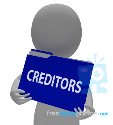 Creditors Folder Represents Finance Arranging And Financial 3d R… Stock Image