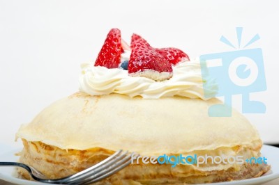 Crepe Pancake Cake Stock Photo