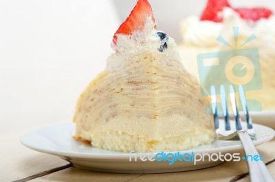 Crepe Pancake Cake Stock Photo