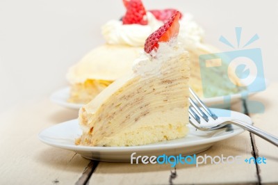 Crepe Pancake Cake Stock Photo