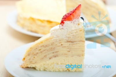 Crepe Pancake Cake Stock Photo