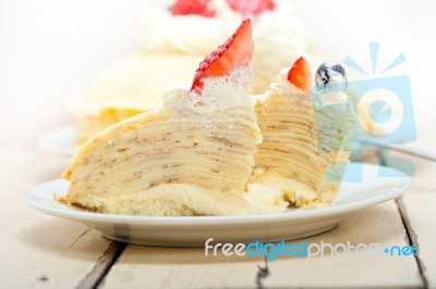 Crepe Pancake Cake Stock Photo