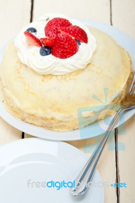 Crepe Pancake Cake Stock Photo