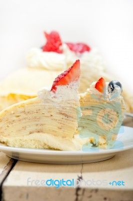 Crepe Pancake Cake Stock Photo